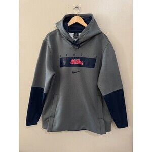 Nike Ole Miss Rebels Football Team Issue PE On-Field Thermal Heavy Hoodie Men XL